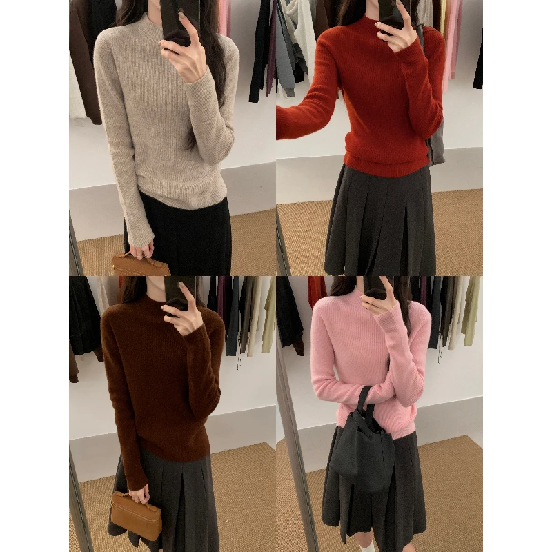 J-351035#“100%全羊毛”无缝一体坑条立领毛衣（福利）