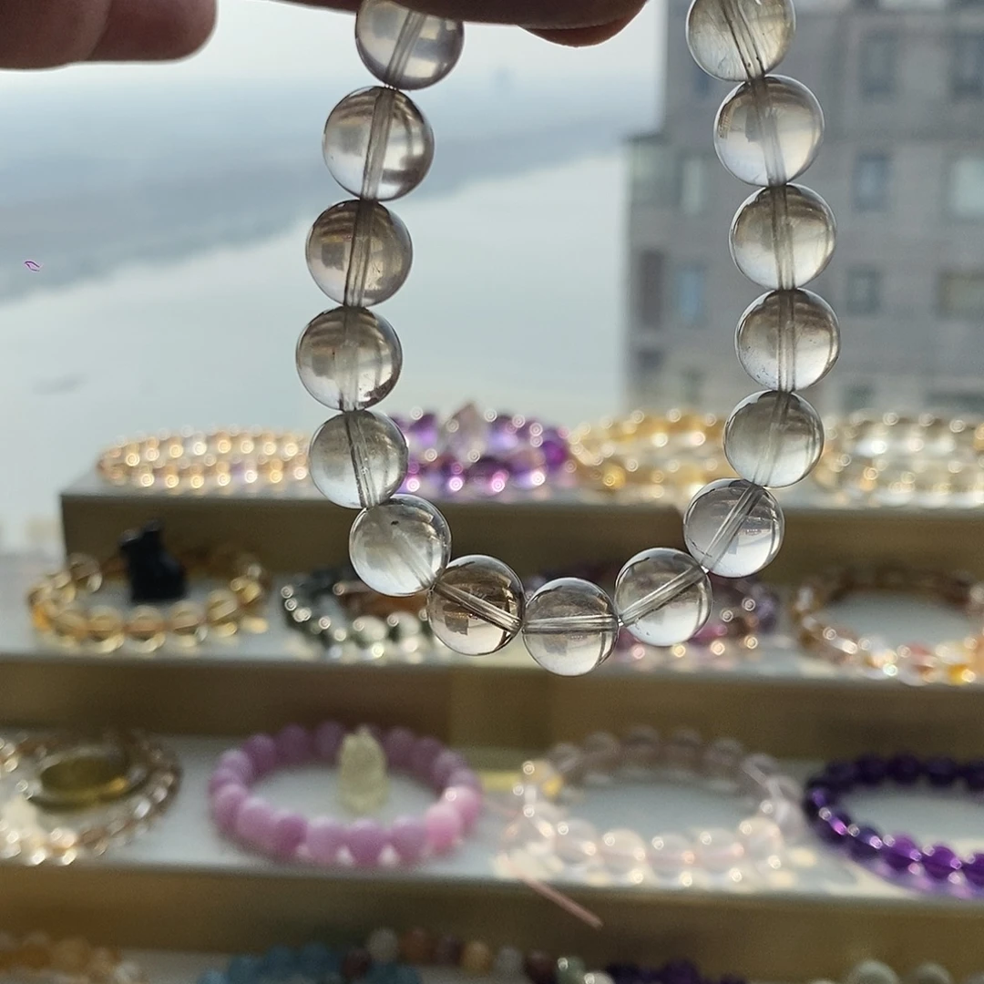 手链未镶嵌水晶巴西灰兔毛水晶手串