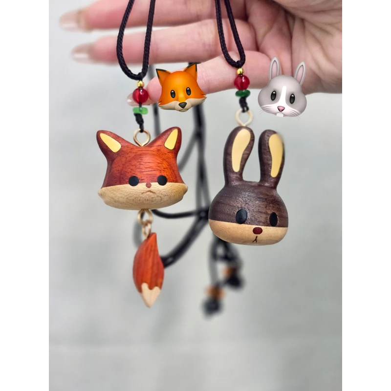 小狐狸小兔子可爱创意挂饰钥匙扣挂件项链