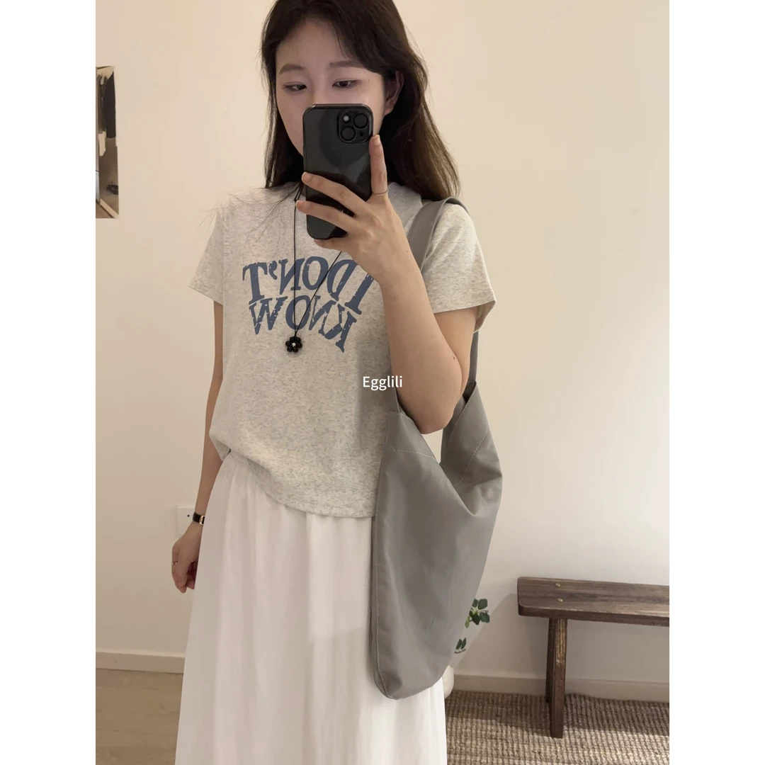 【Know印花短袖】弹力正肩短袖