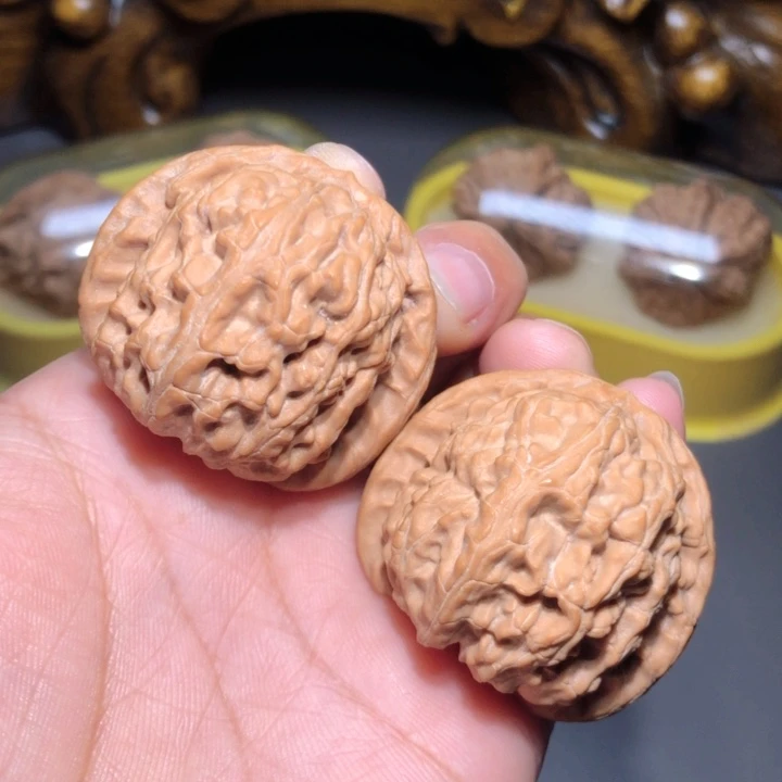 文玩核桃把件40白狮子