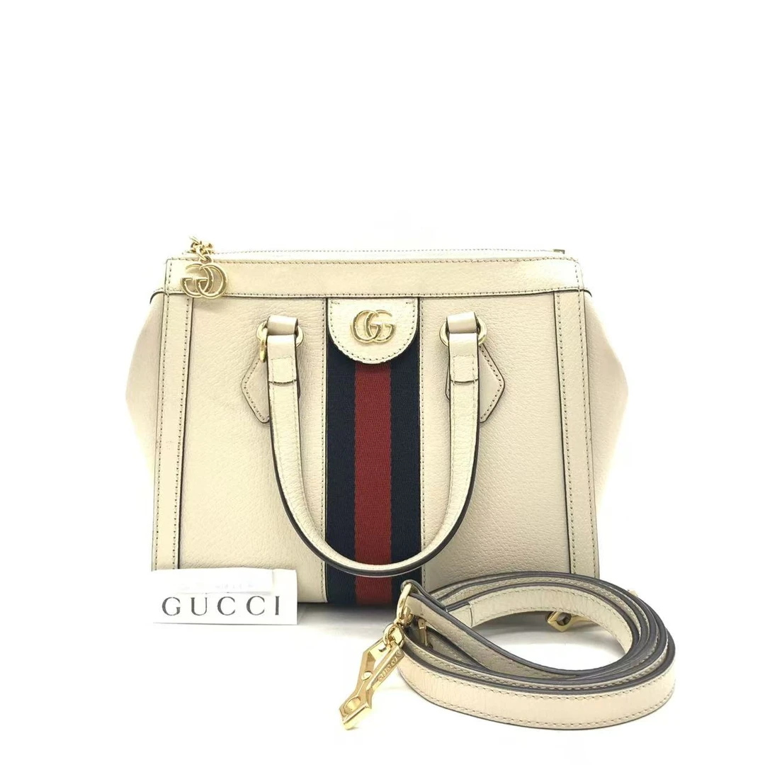 95新 GUCCI/古驰 【安则专属】白色op托特包