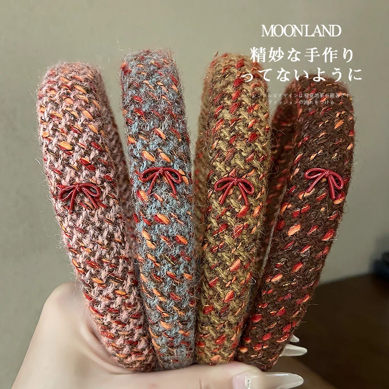 韩系秋冬毛线蝴蝶结发箍高级感气质百搭头箍洗脸发卡发捆头饰发饰