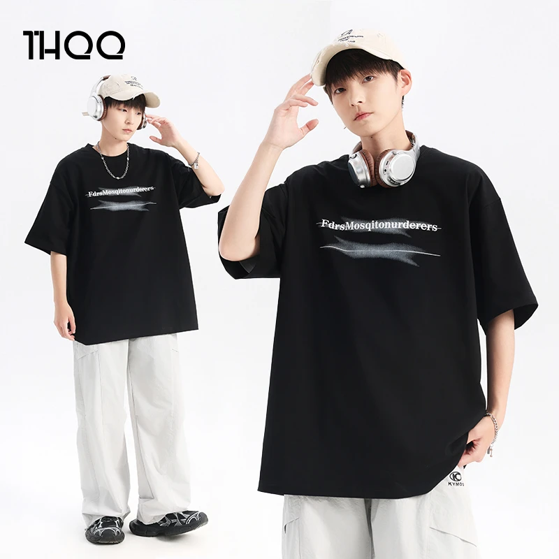 男大童夏装宽松t恤棉短袖2025新款初中生男孩夏季休闲男童潮上衣