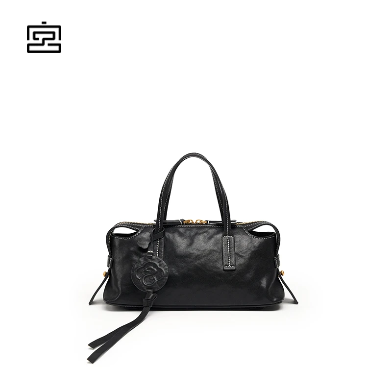 宫选【达人同款】2025新款头层牛皮法棍包奢侈品单肩包大容量腋下包