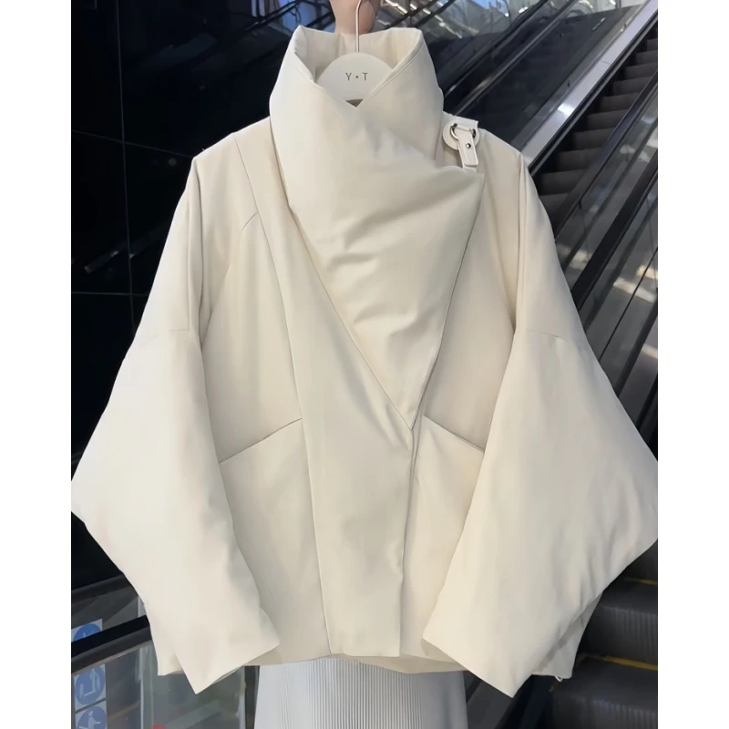 短款大翻领棉服女冬季2025年新款高级感小众宽松保暖面包服外套
