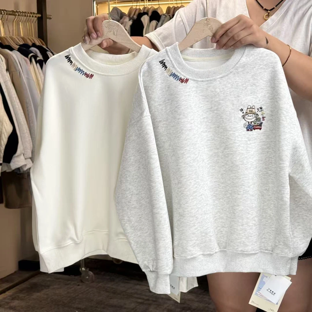 66533 秋季新款刺绣拉布布圆领卫衣