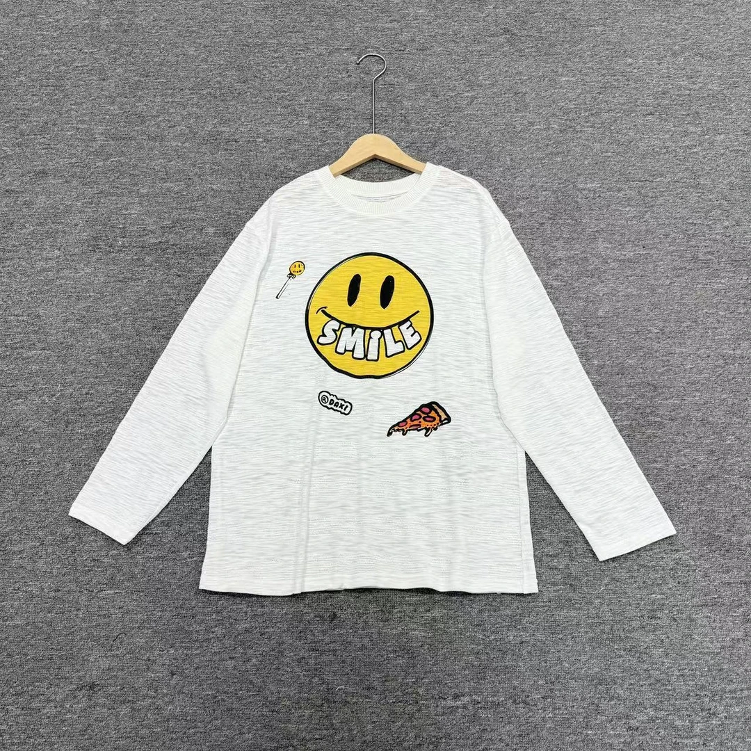 JW/静稳2025时尚宽松休闲圆领女款减龄长袖笑脸T恤5550818