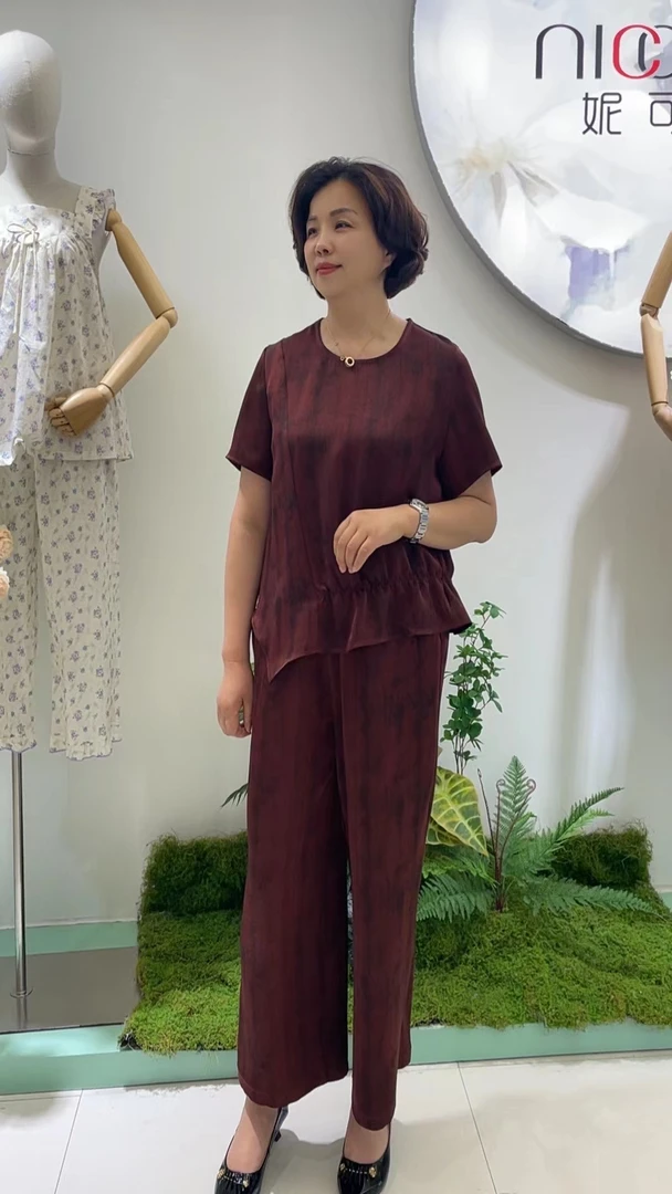 2025年夏季新款高端复古休闲宽松不对称设计气质大码女士套装