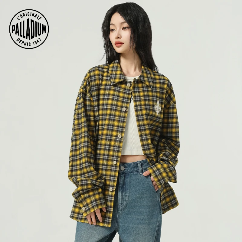 帕拉丁春季男款上装时尚潮流刺绣长袖衬衫1011803