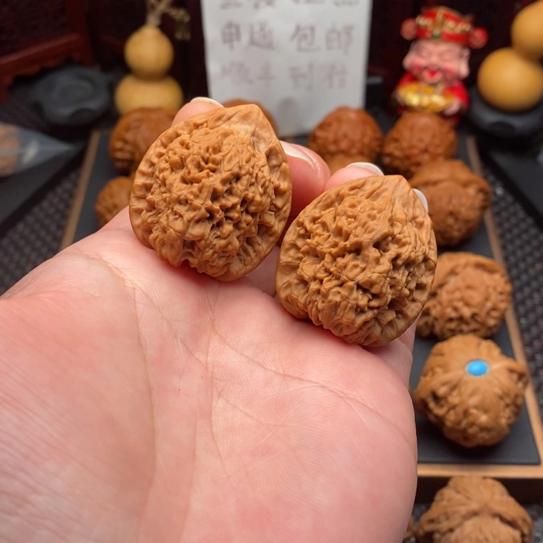 文玩核桃把件野生小官帽手捻33.5尺