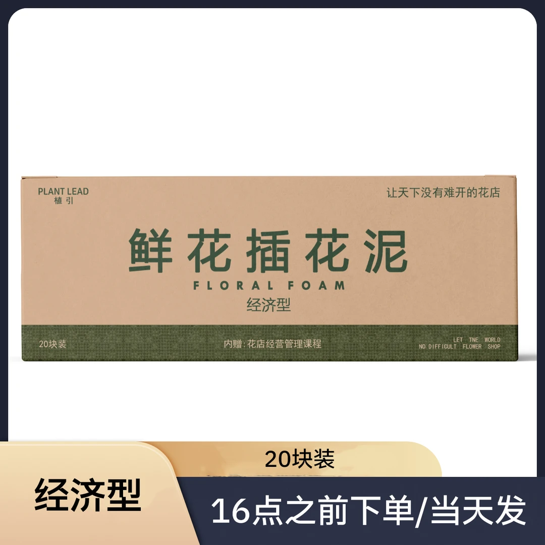 PLANTLEAD/植引花泥经济型20块装插花湿花泥鲜花花泥DIY园艺用品