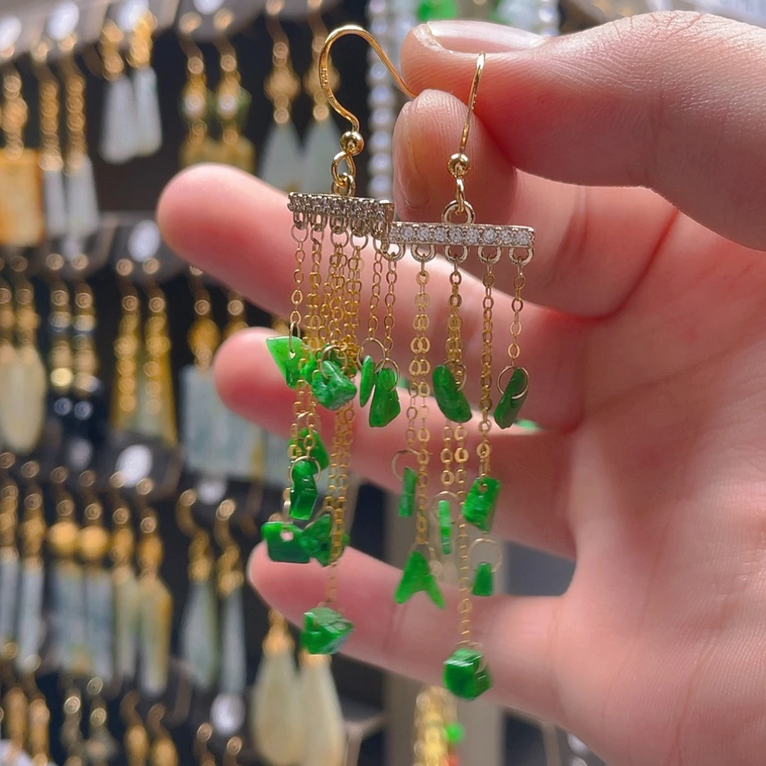 翡翠未镶嵌耳饰翡翠