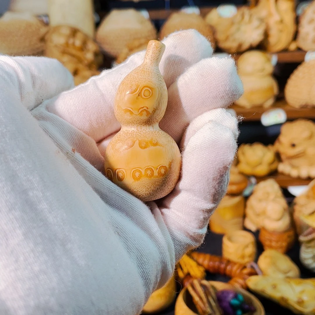 竹竹根雕葫芦手把件