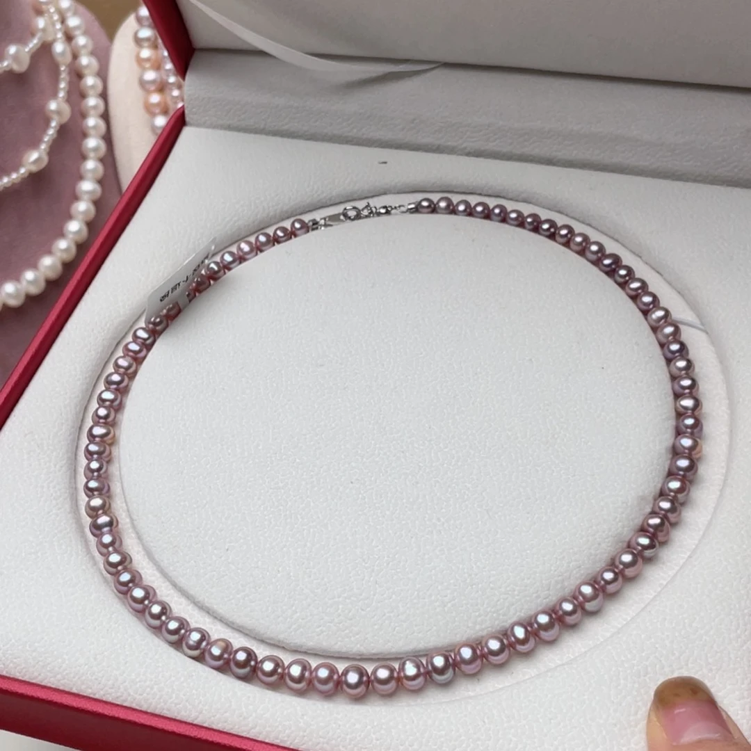 淡水珍珠项链银S925镶嵌6-7