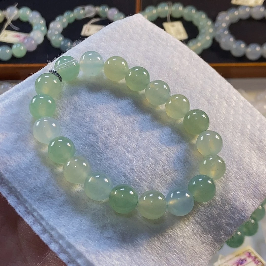 定制翡翠未镶嵌翡翠手串卡9.6