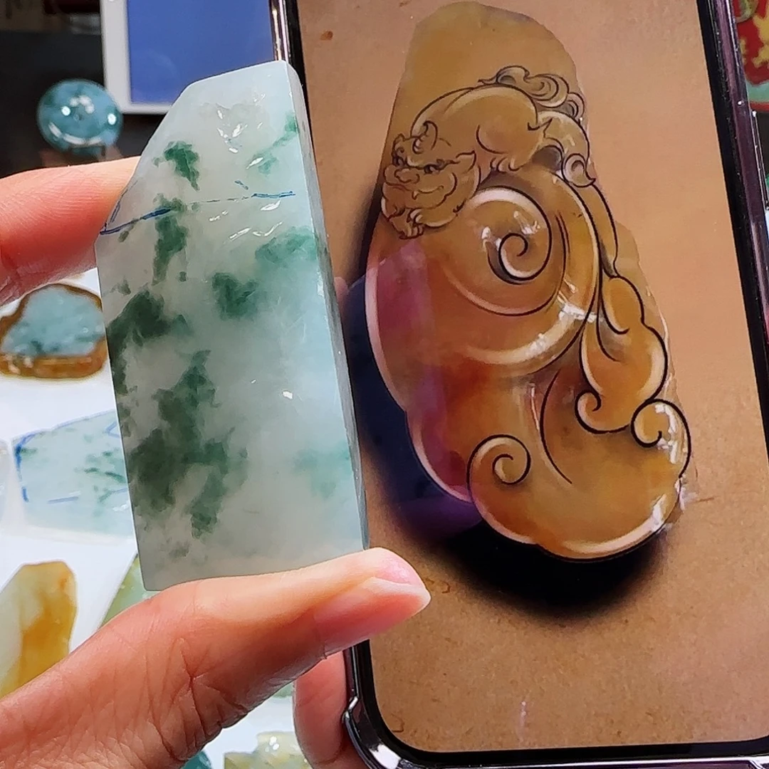 定制翡翠未镶嵌翡翠挂件