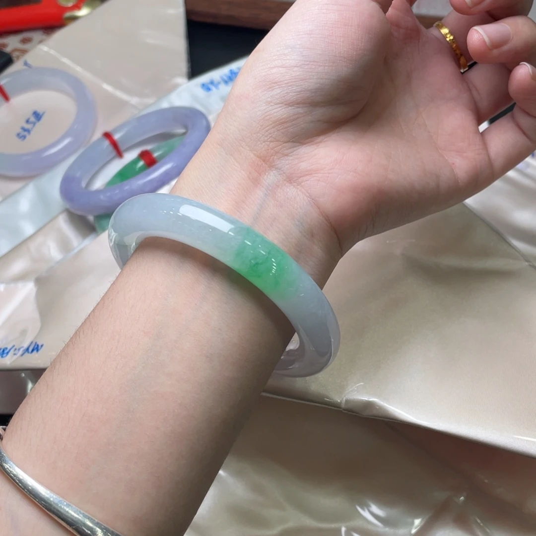 未镶嵌手镯翡翠卡53.3胖圆条