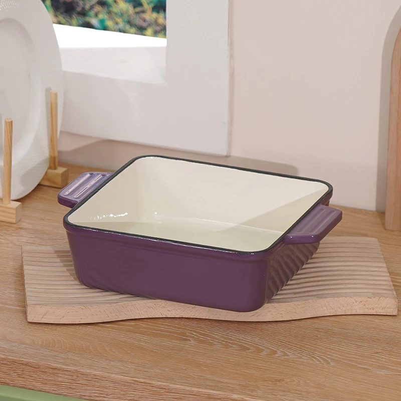 YANZAO/焱造铸铁珐琅锅22深方盘1