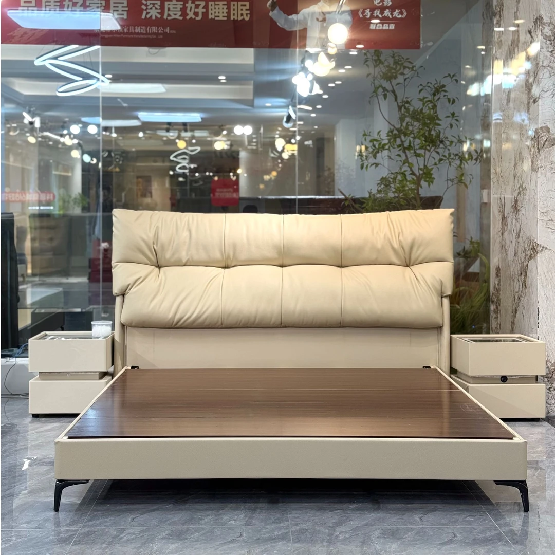 真皮床高定款软靠包床榫卯床主次卧大床#635