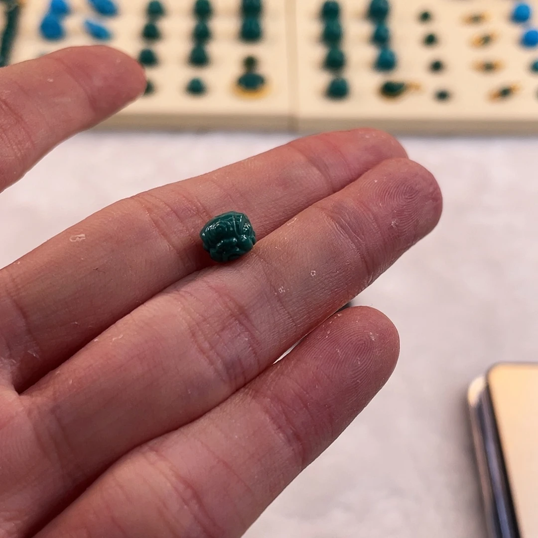 绿松石未镶嵌耳饰