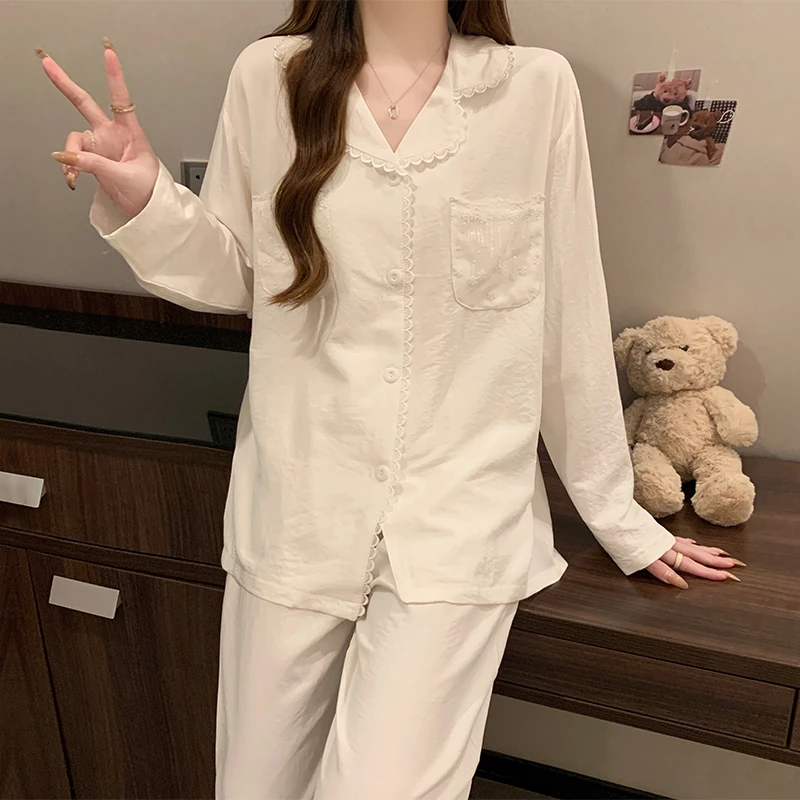 睡衣女春秋季高颜值甜美风可外穿2025新款可爱风长袖家居服两件套