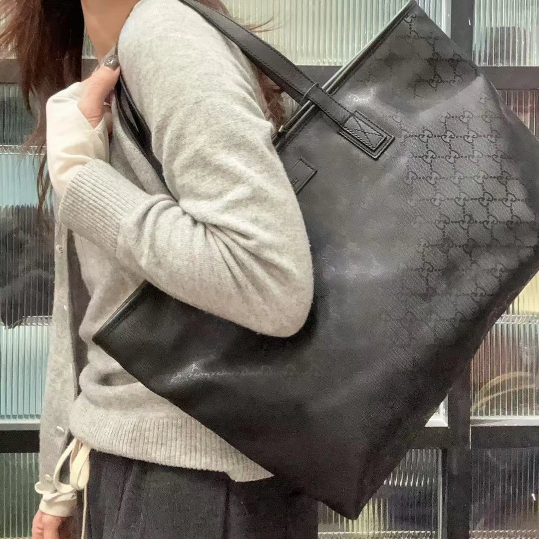 95新 GUCCI/古驰 【蕾】1YC205 黑色老花水晶托特