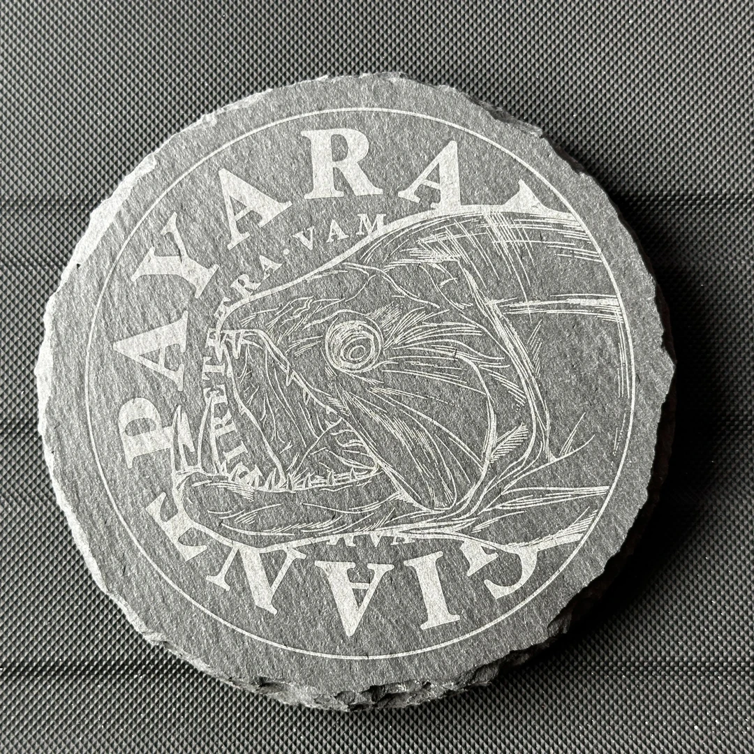 巨物狂热者天然岩板杯垫隔热垫灰色圆形巨暴