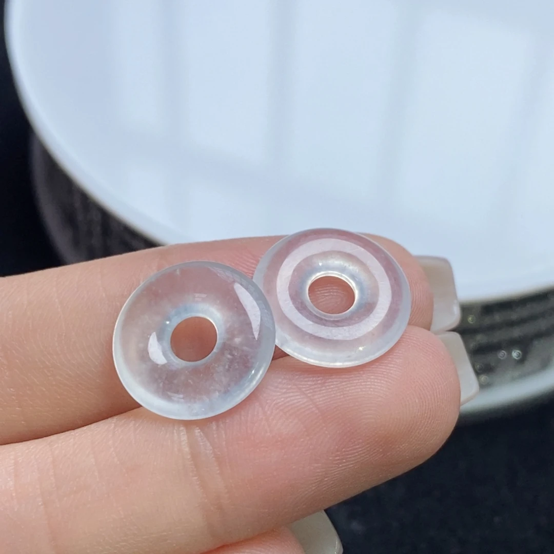 翡翠未镶嵌耳饰冰甜甜圈