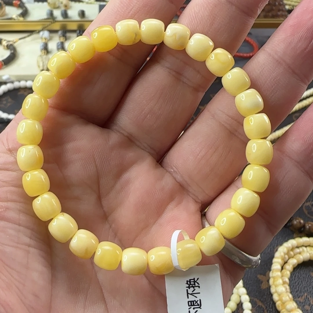 蜜蜡未镶嵌手链7mm蜜蜡单圈