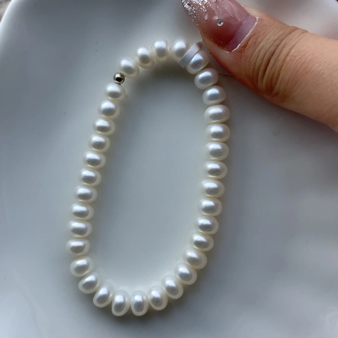 银S925镶嵌淡水珍珠吊坠(不含链)