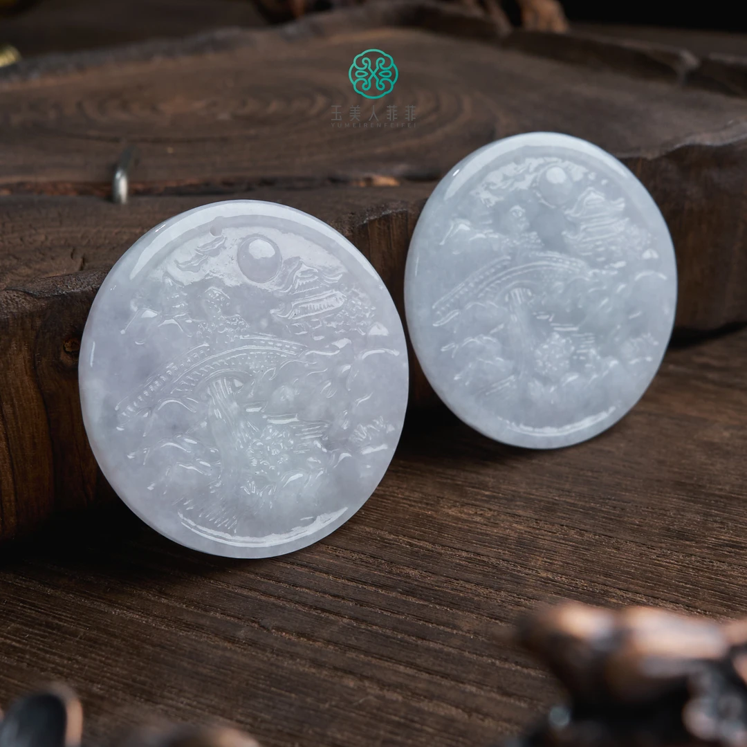 菲菲珠宝好#翡翠圆牌吊坠约51mm^多样性发一