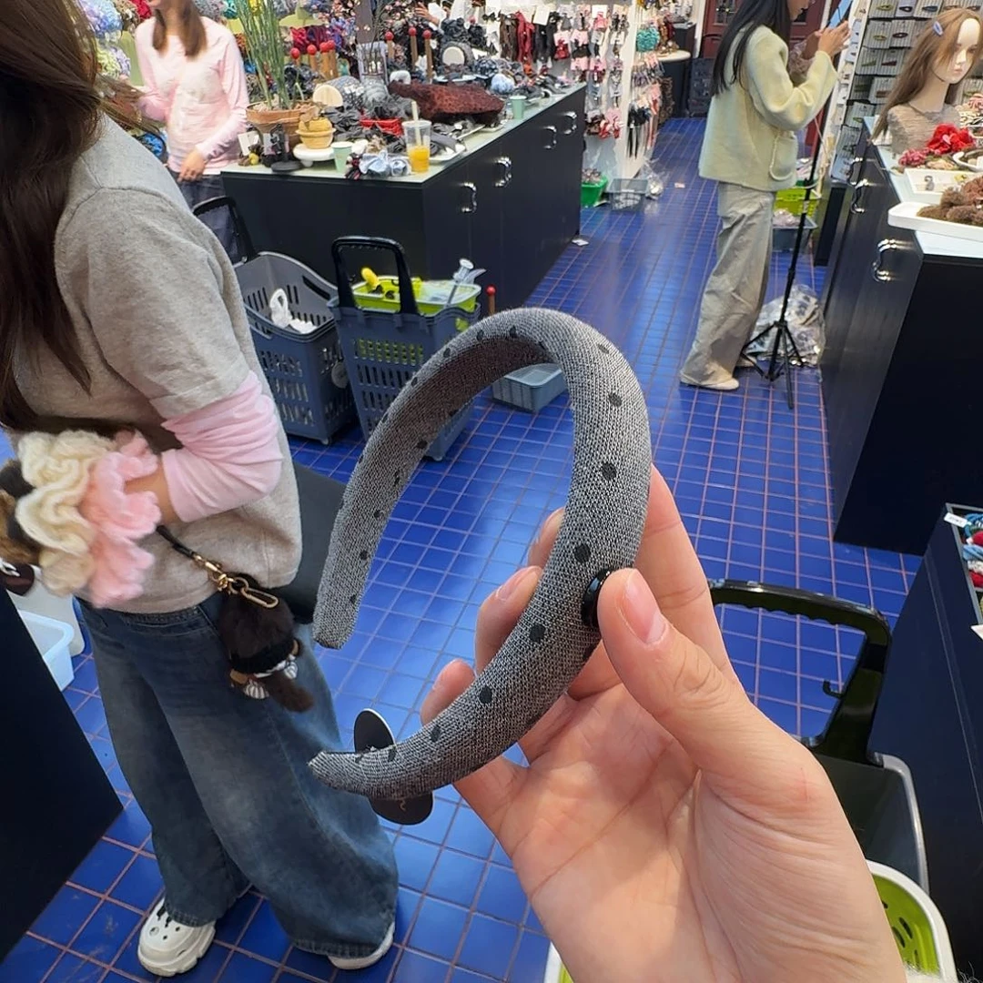 灰色波点发箍哦哦哦哦哦哦哦标