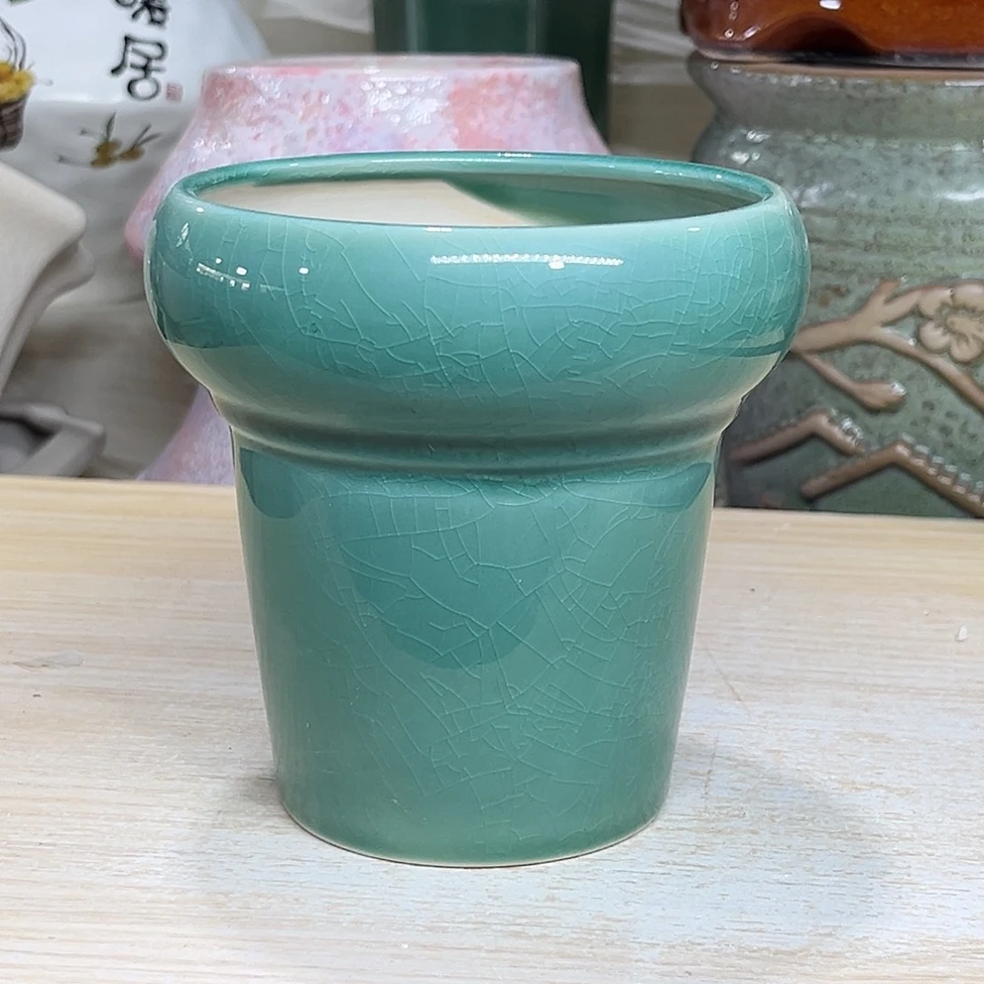 陶瓷绿植多肉微瑕花盆外口径：10*11