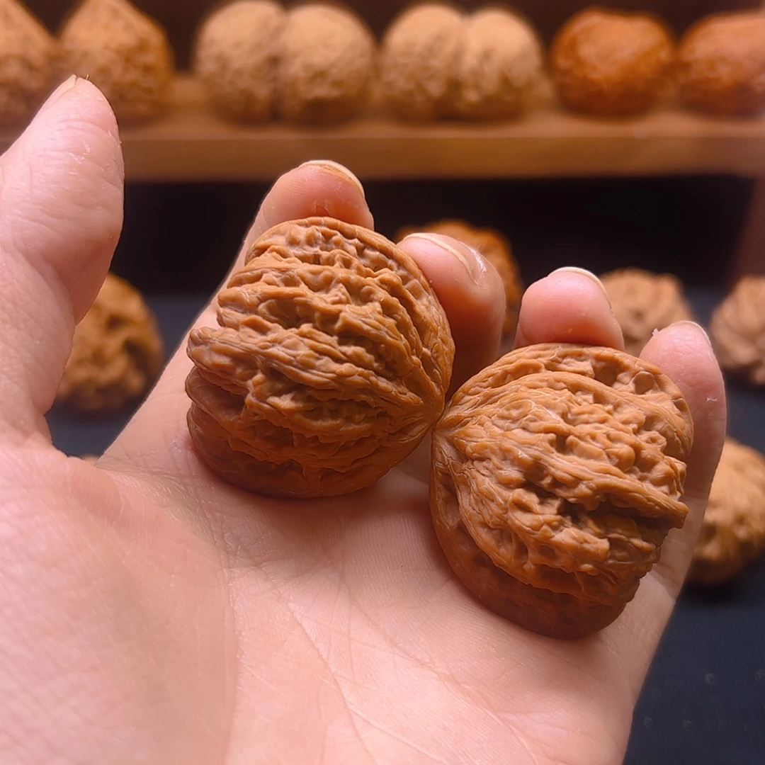 茶***与把件核桃承德密纹40全品