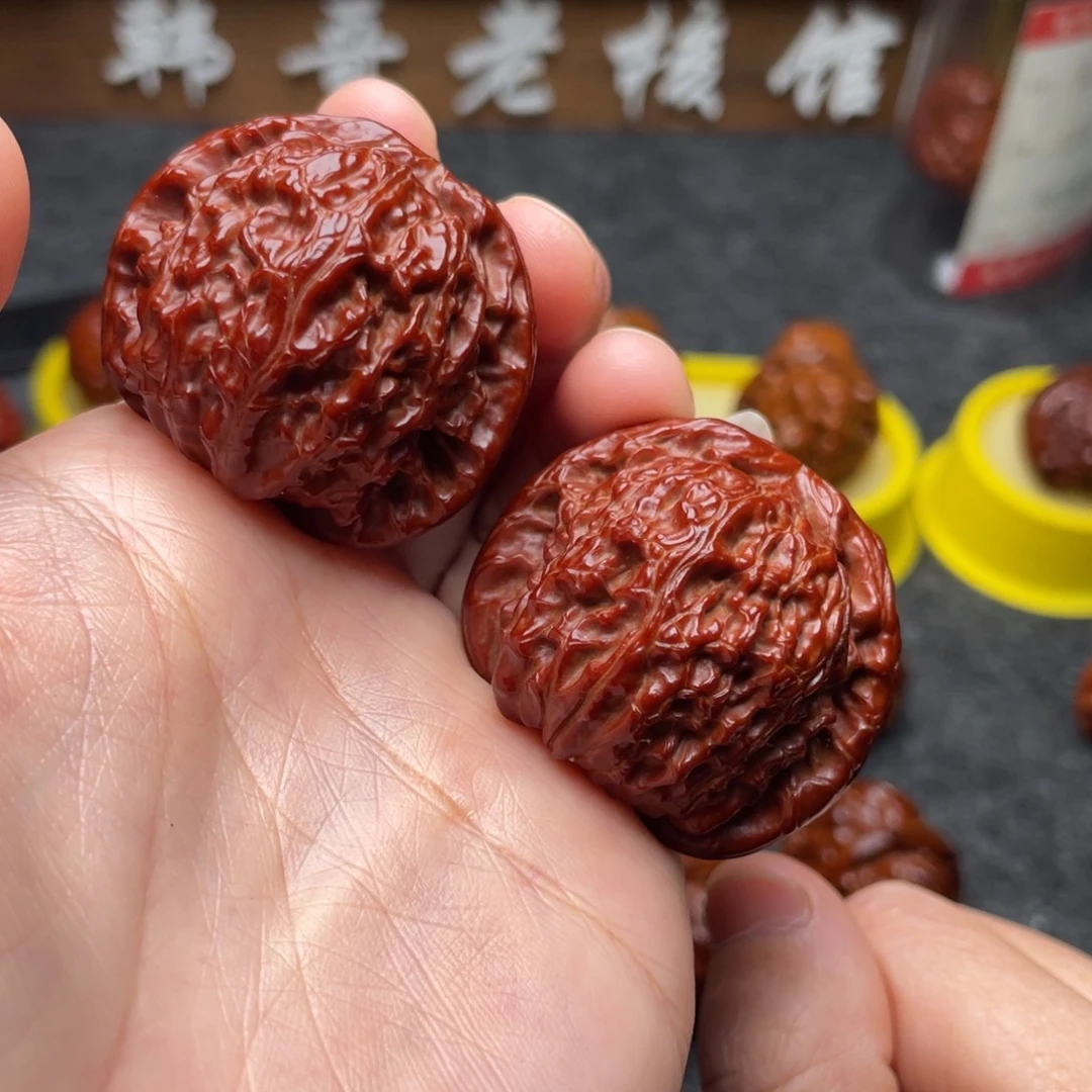 吊坠文玩核桃文玩核桃 手把件 白狮子 39