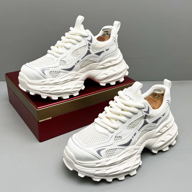 法莎尼亚厚底老爹鞋夏季新款透气网面休闲鞋子潮流百搭增高运动鞋