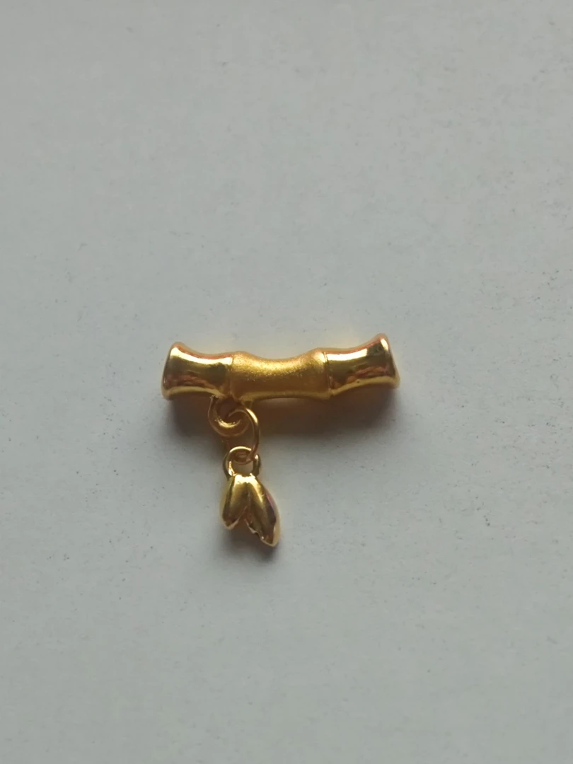 A（062）足金气质百搭带叶竹节