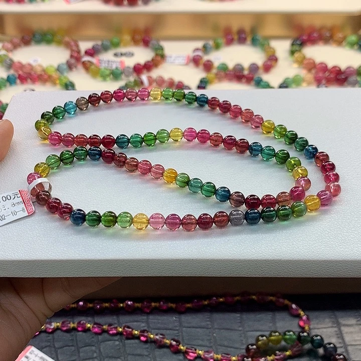 碧玺手链未镶嵌彩虹手串