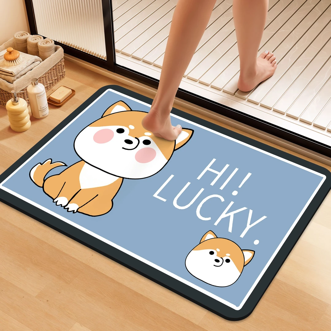 A140【40*60cm】hi lucky小狗S 硅藻泥浴室吸水防滑速家用地垫