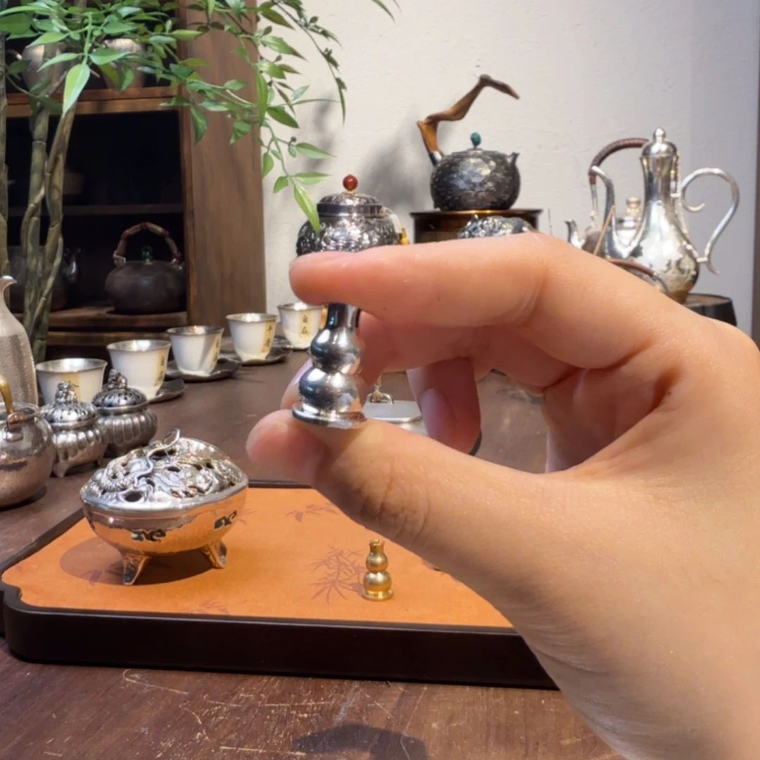 汤***霸纯银葫芦香插纯手工