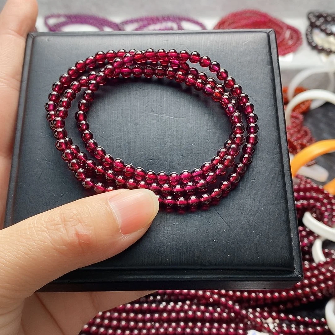 石榴石手链未镶嵌4.3mm
