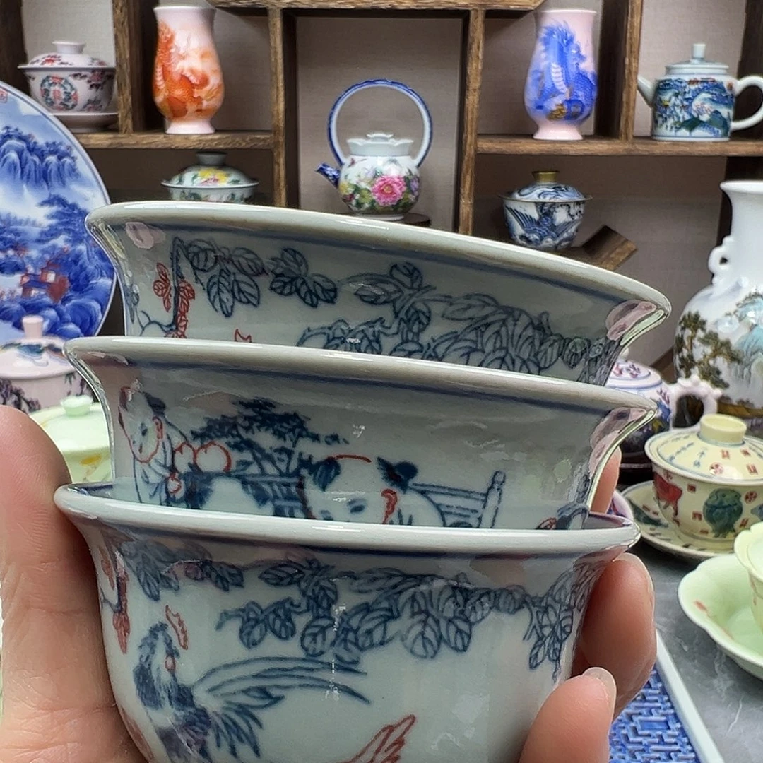 雪***飘陶瓷杯子景德镇陶瓷567老厂瓷60