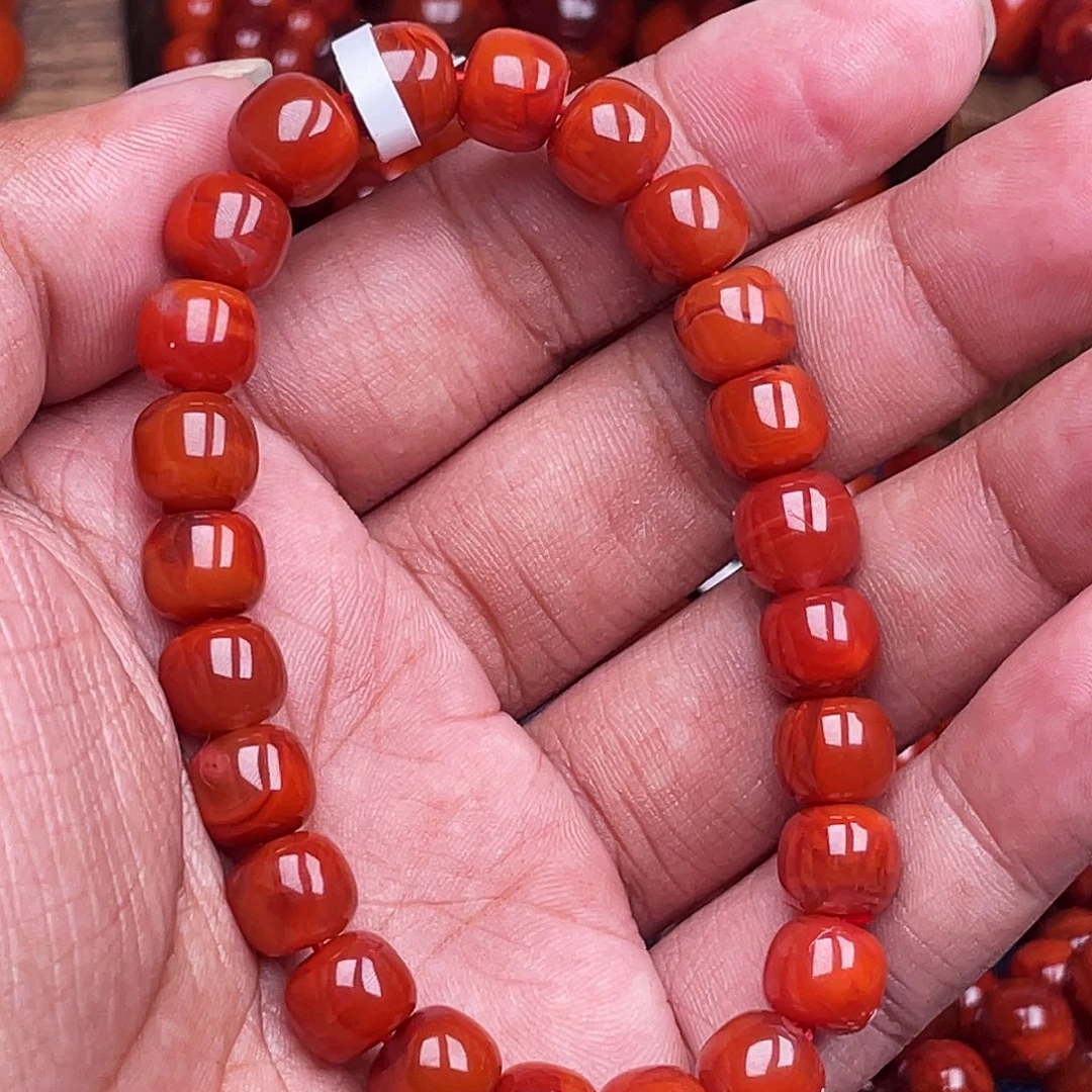 南红玛瑙未镶嵌手链南红瓦西卡9老型原矿