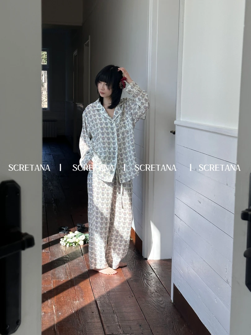 SCRETANA/安娜的秘密宫灯莱赛尔老钱风舒适甜美家居服