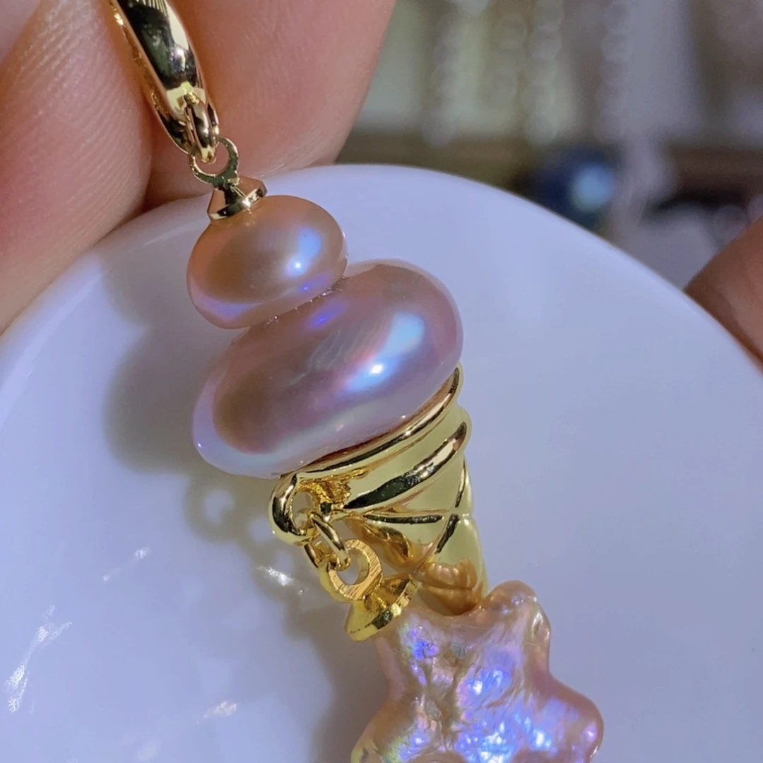 银S925镶嵌天然淡水珍珠淡水珍珠