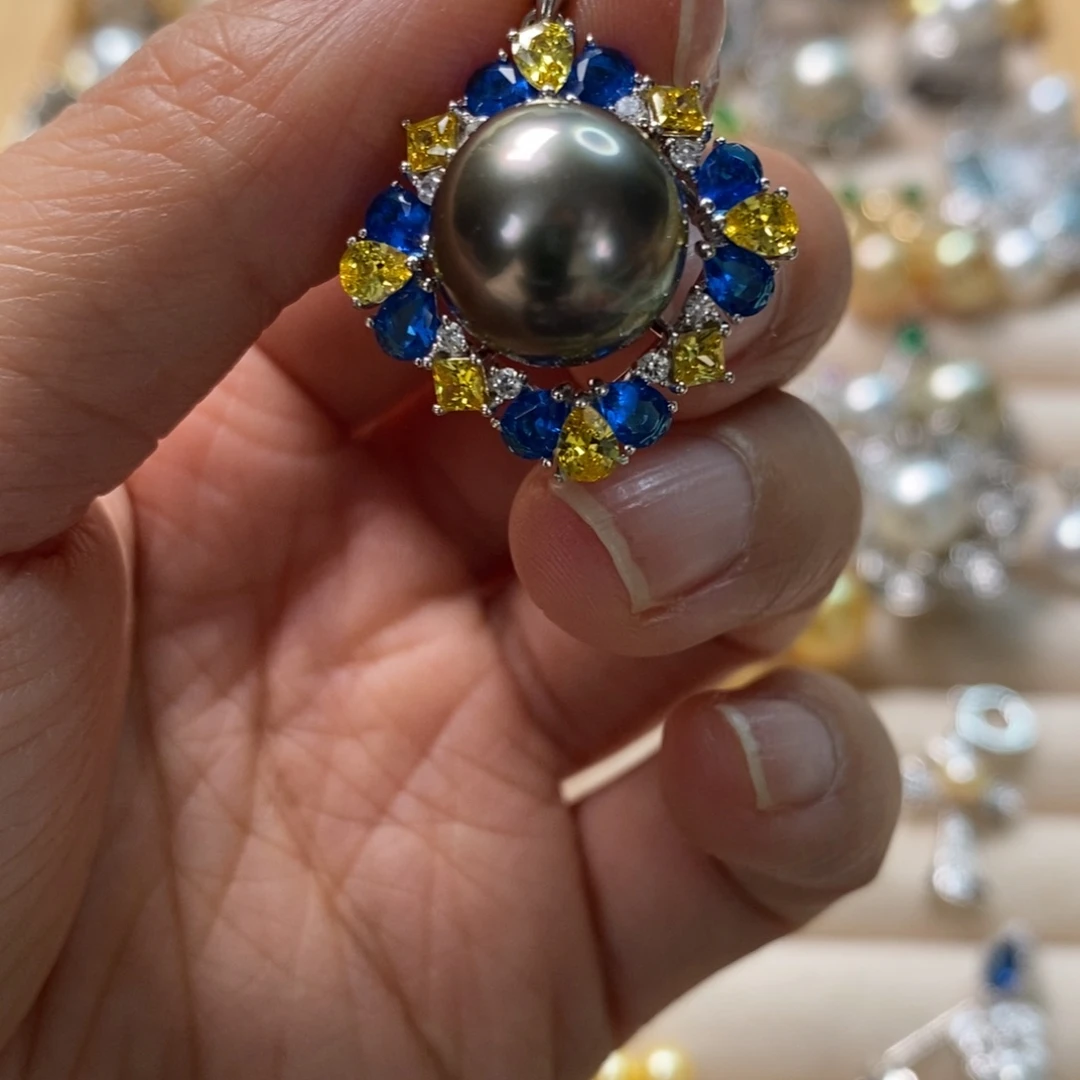 海水珍珠颈饰银S925镶嵌