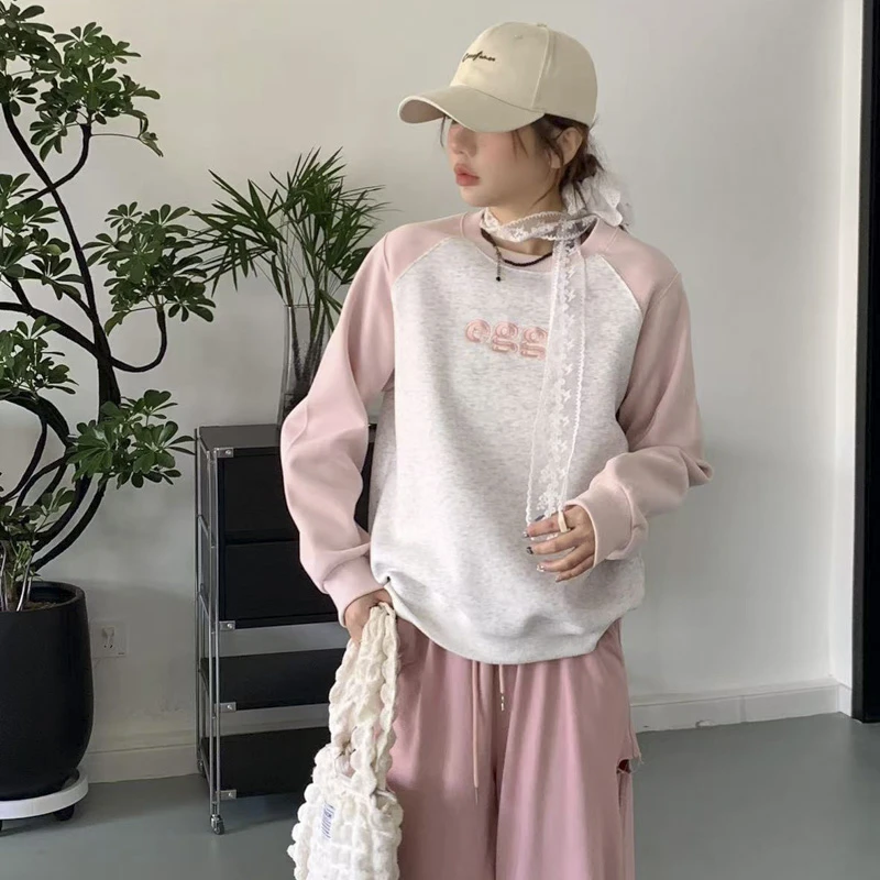 『超乎想象』韩系重工刺绣圆领撞色正肩插肩2025春季新品