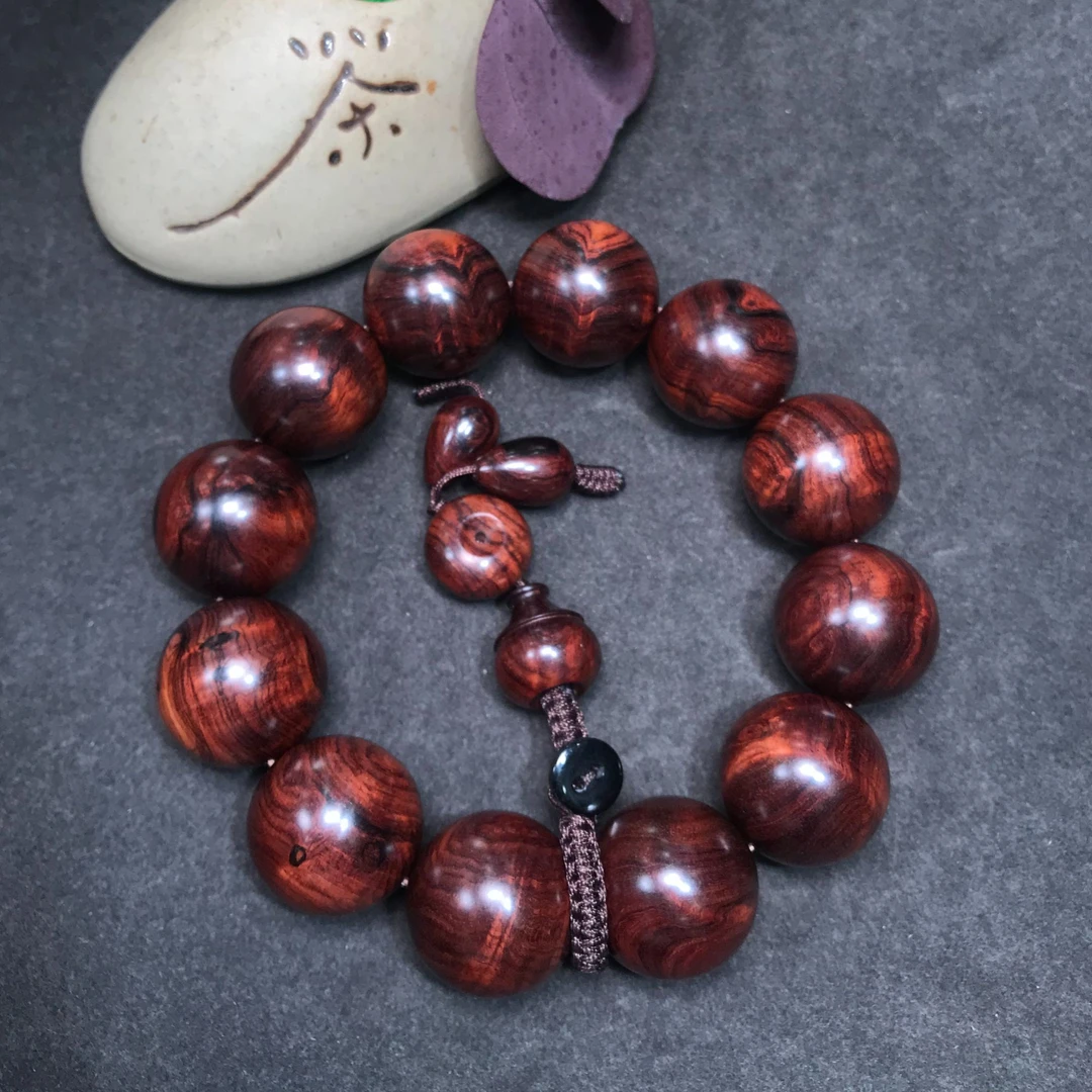 【一物一拍】FS173海南黄花梨紫油梨线2.0黑线水波手串