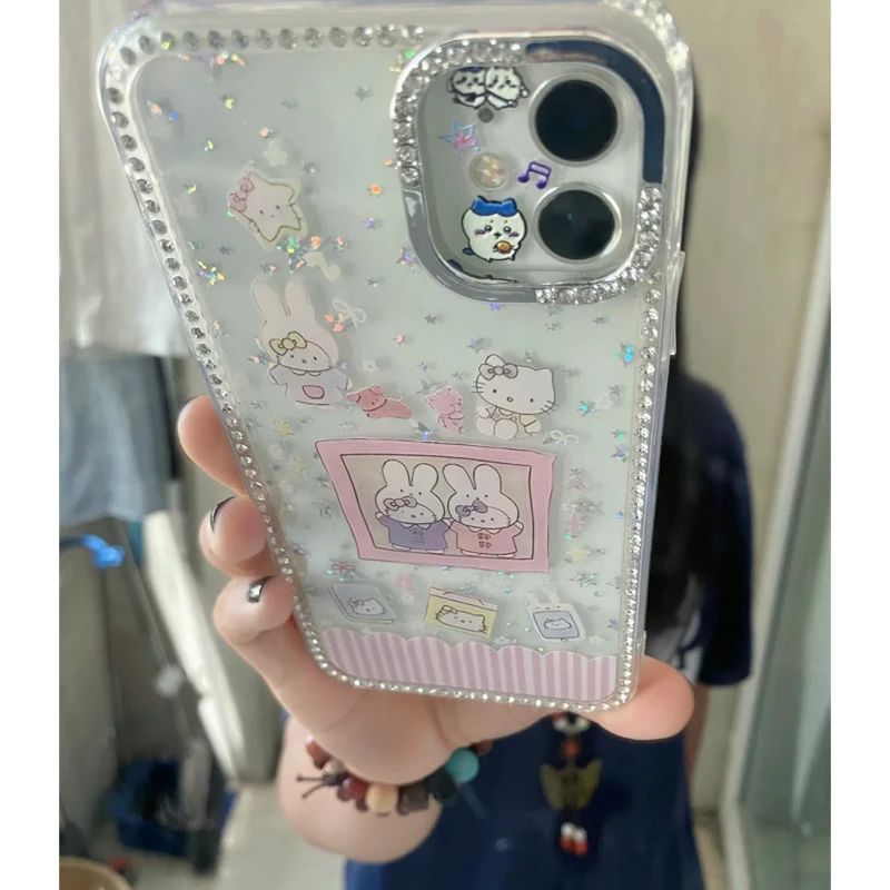 BANCAKitty兔镭射星星闪钻壳适用iPhone16/15promax手机壳14/1312